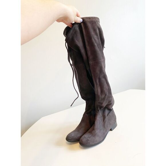 NWOT knee high faux suede brown boots - Picture 1 of 3